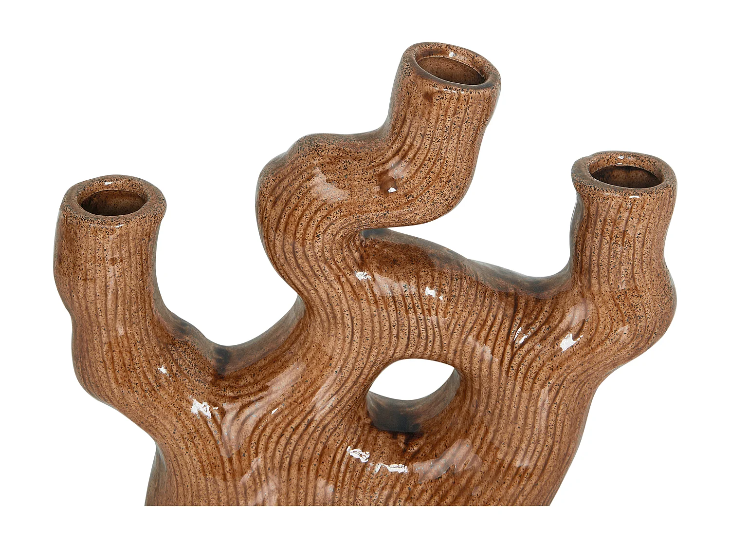 Blumenvase BARBUS Steinzeug 31 cm Braun