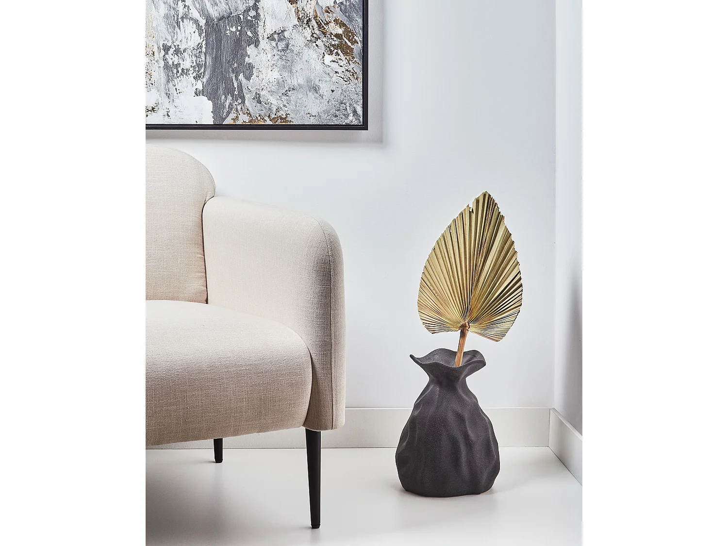 Jarro de flores COONTAIL Grés 31 cm Preto