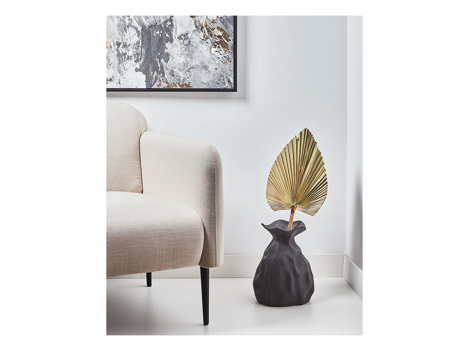 Bloemenvaas COONTAIL Steengoed 31 cm Zwart