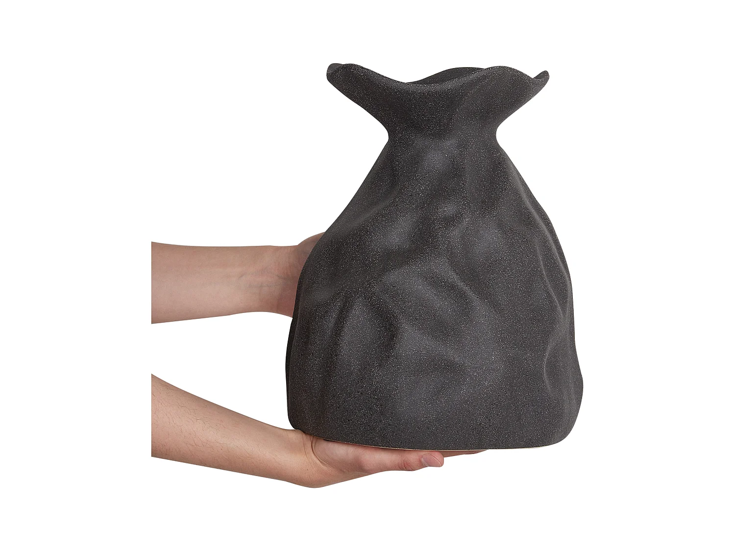 Bloemenvaas COONTAIL Steengoed 31 cm Zwart