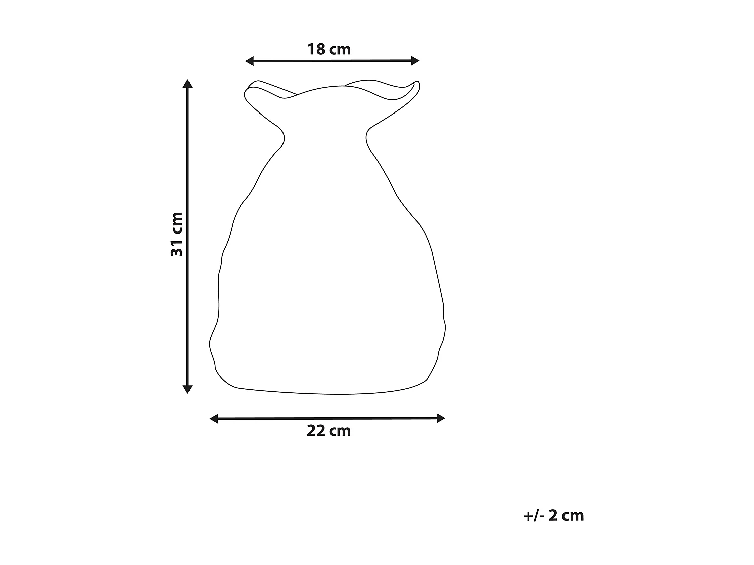 Vase à fleurs COONTAIL Grès 31 cm Noir