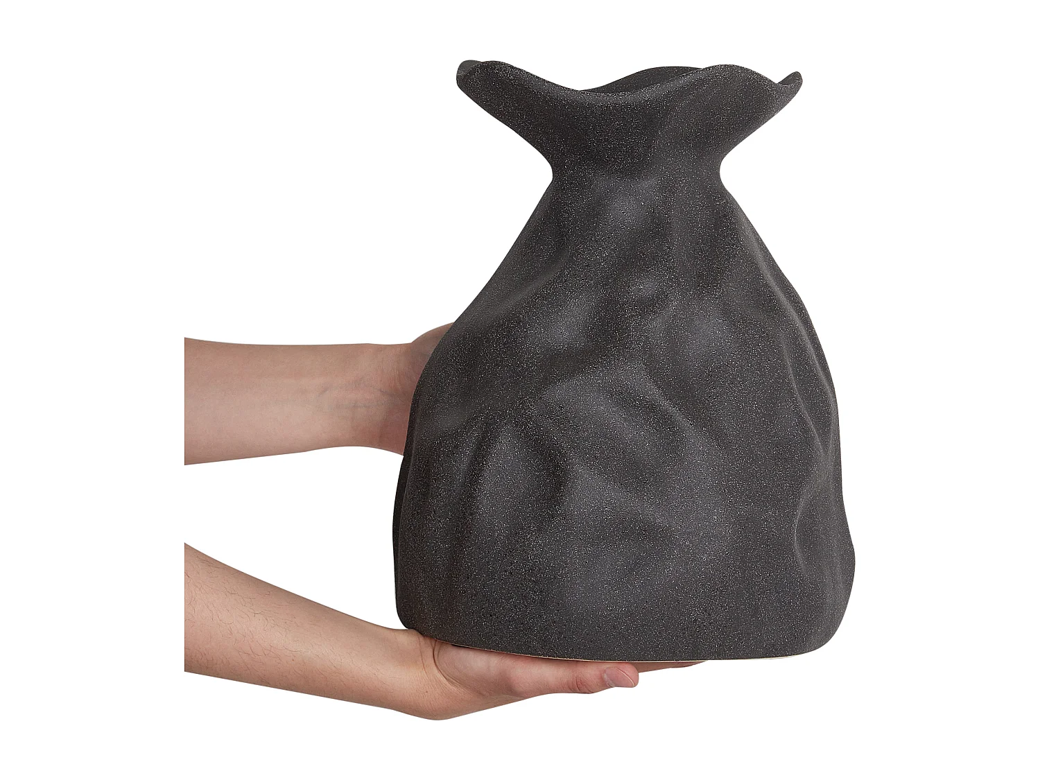 Vase à fleurs COONTAIL Grès 31 cm Noir