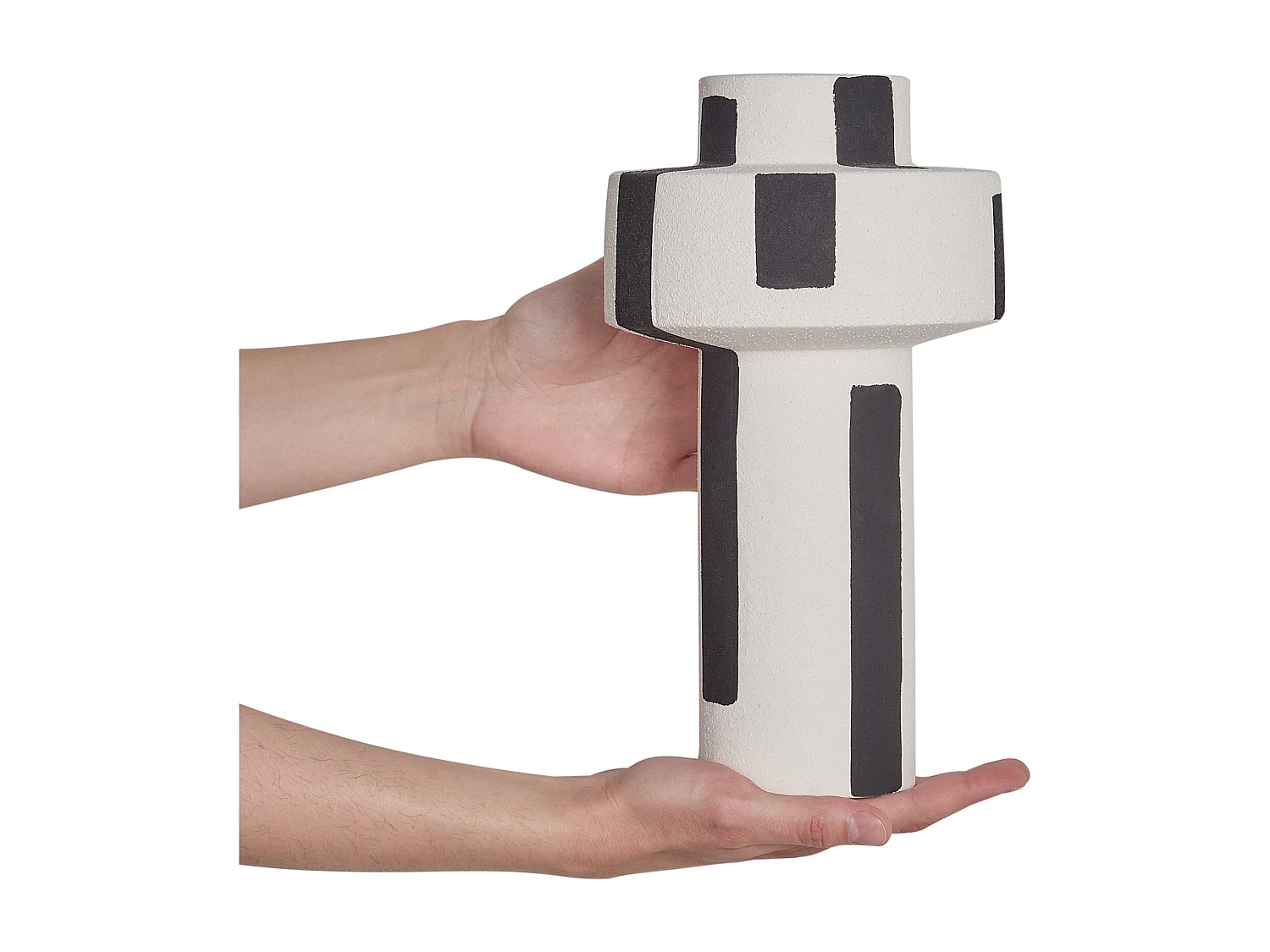 Vase à fleurs ESCOLAR Grès 28 cm Blanc