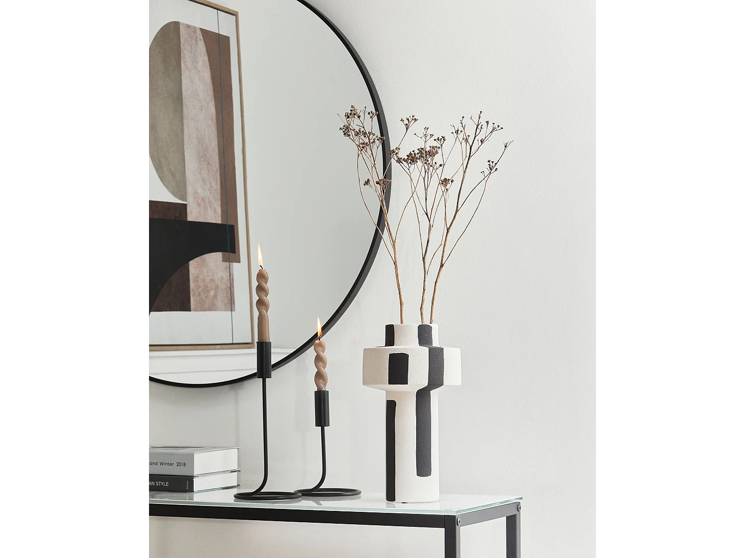 Vase à fleurs ESCOLAR Grès 28 cm Blanc