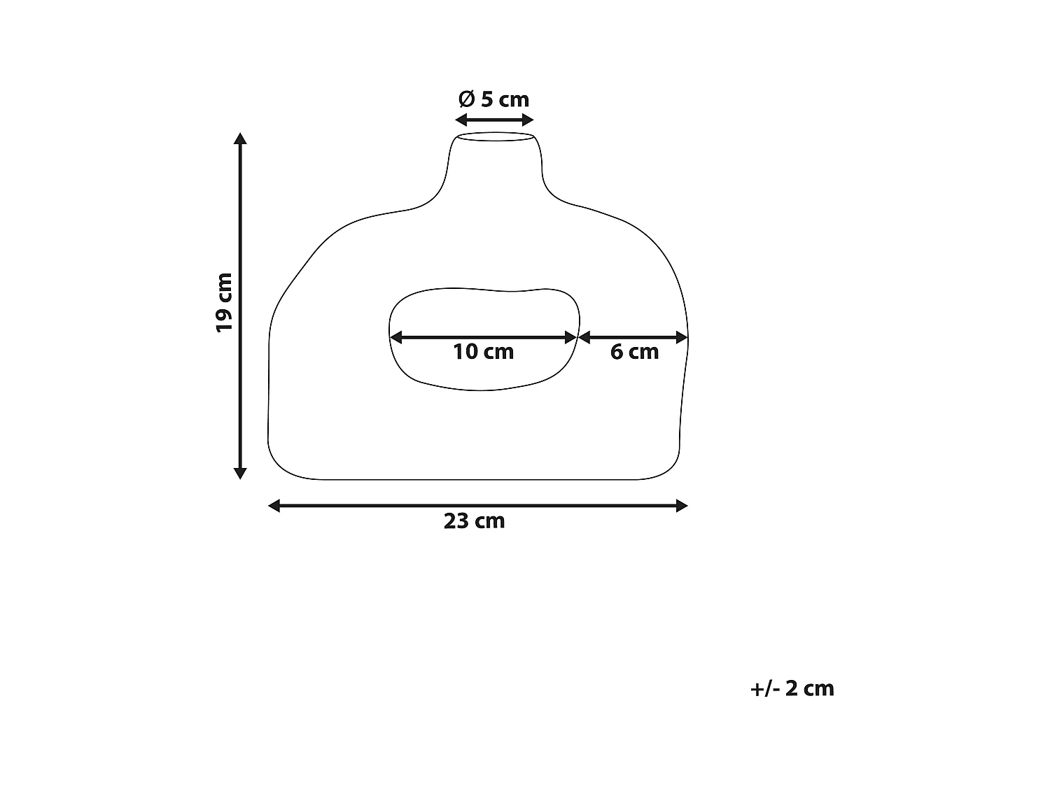 Vase à fleurs MOONEYE Grès 19 cm Blanc cassé