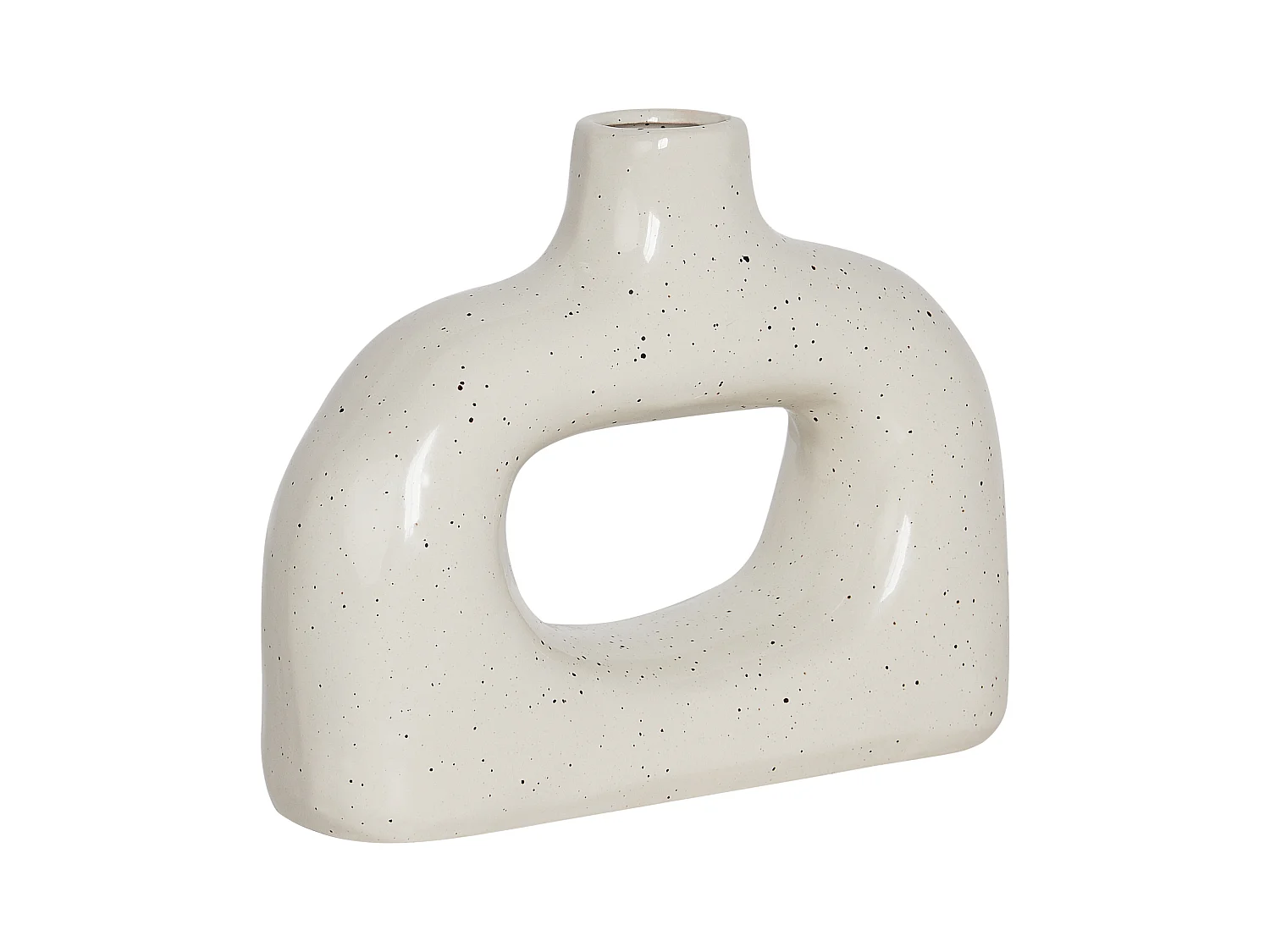 Vase à fleurs MOONEYE Grès 19 cm Blanc cassé