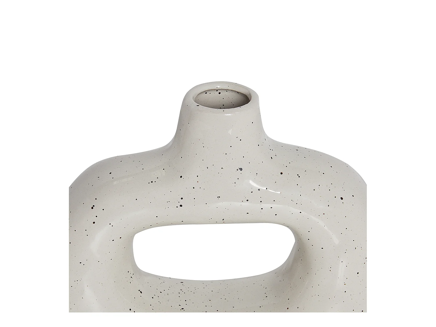 Vase à fleurs MOONEYE Grès 19 cm Blanc cassé