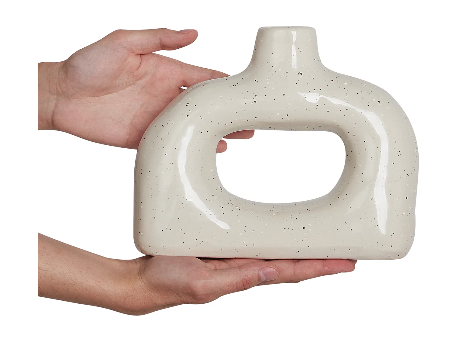 Vaso da fiori MOONEYE Gres porcellanato 19 cm Bianco sporco