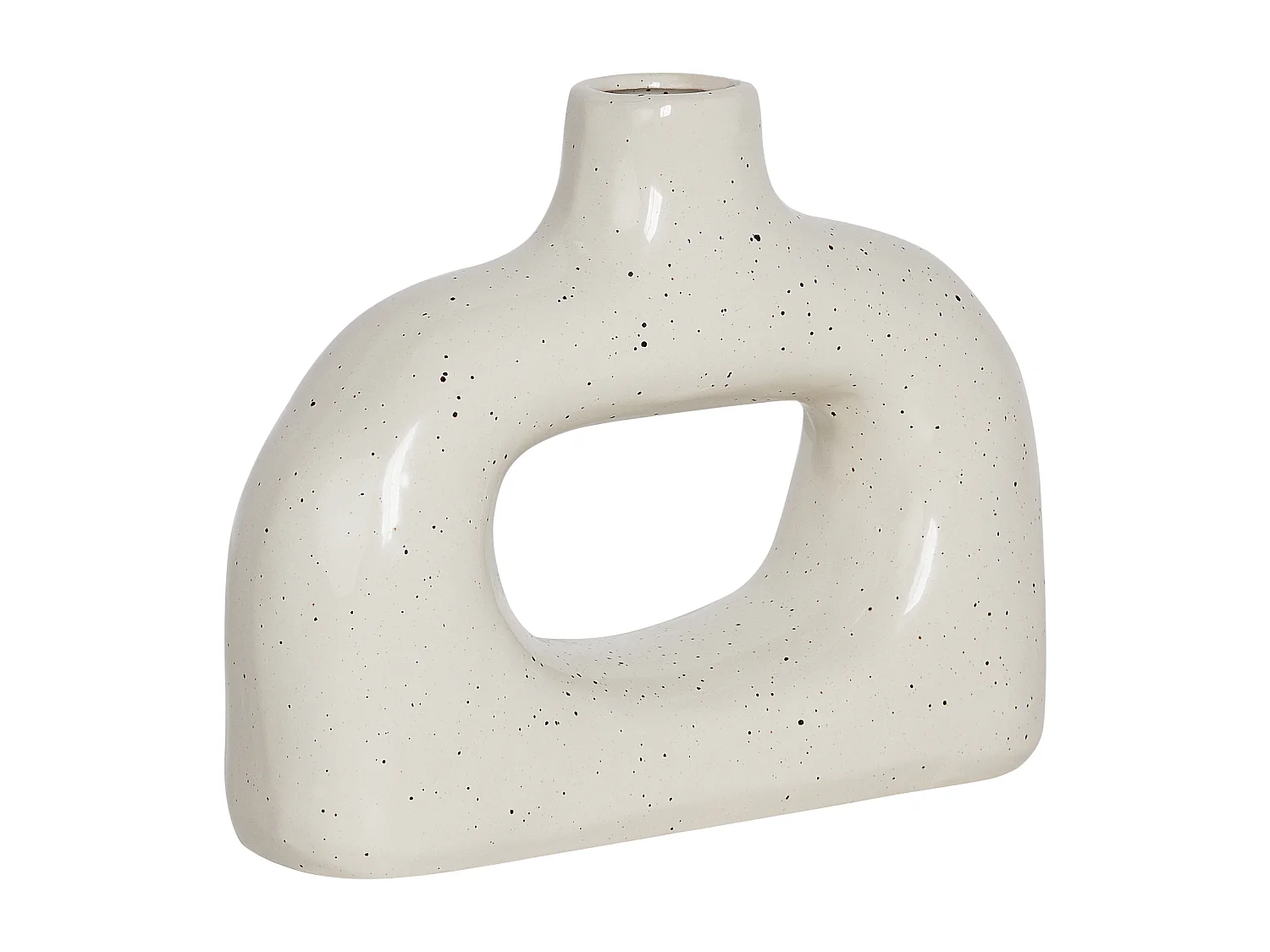 Vase à fleurs MOONEYE Grès 19 cm Blanc cassé