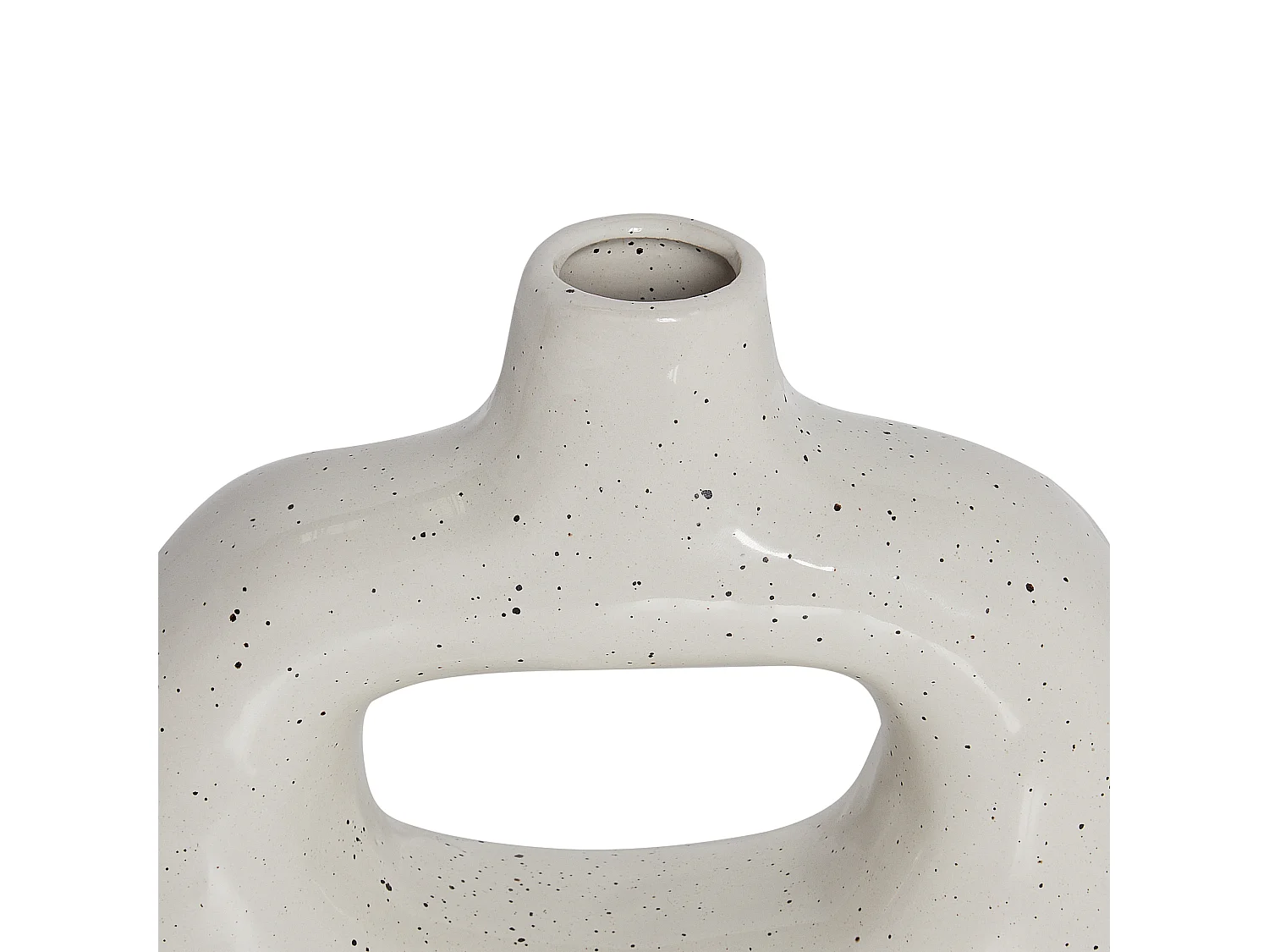 Vase à fleurs MOONEYE Grès 19 cm Blanc cassé