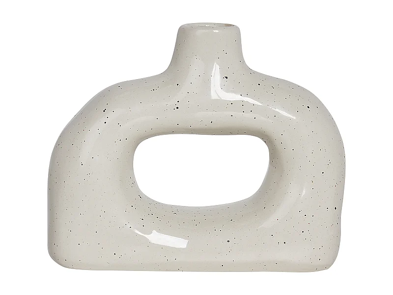 Jarrón para flores MOONEYE Gres 19 cm Blanco crema