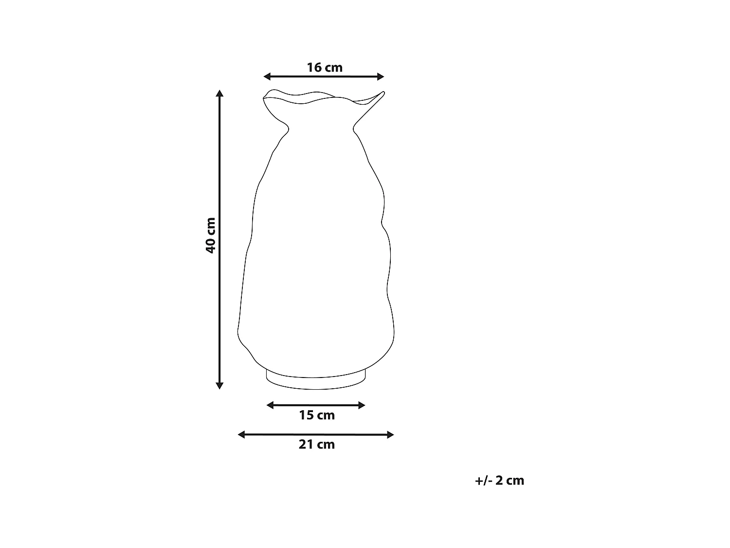 Blumenvase CATTAIL Steinzeug 40 cm Cremeweiss