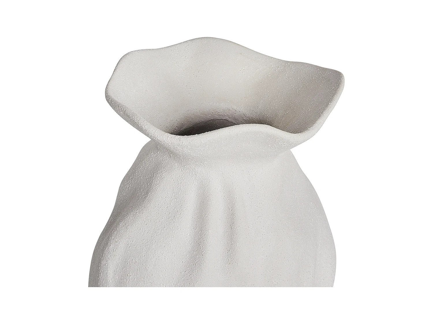 Blumenvase CATTAIL Steinzeug 40 cm Cremeweiss
