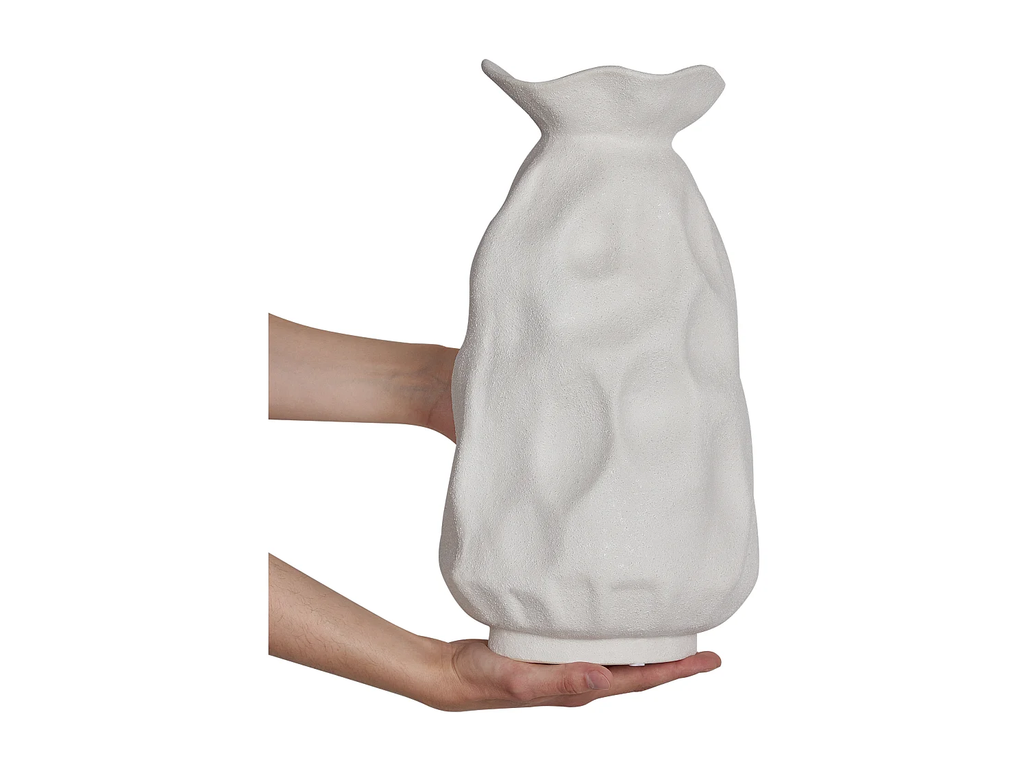 Vase à fleurs CATTAIL Grès 40 cm Blanc cassé