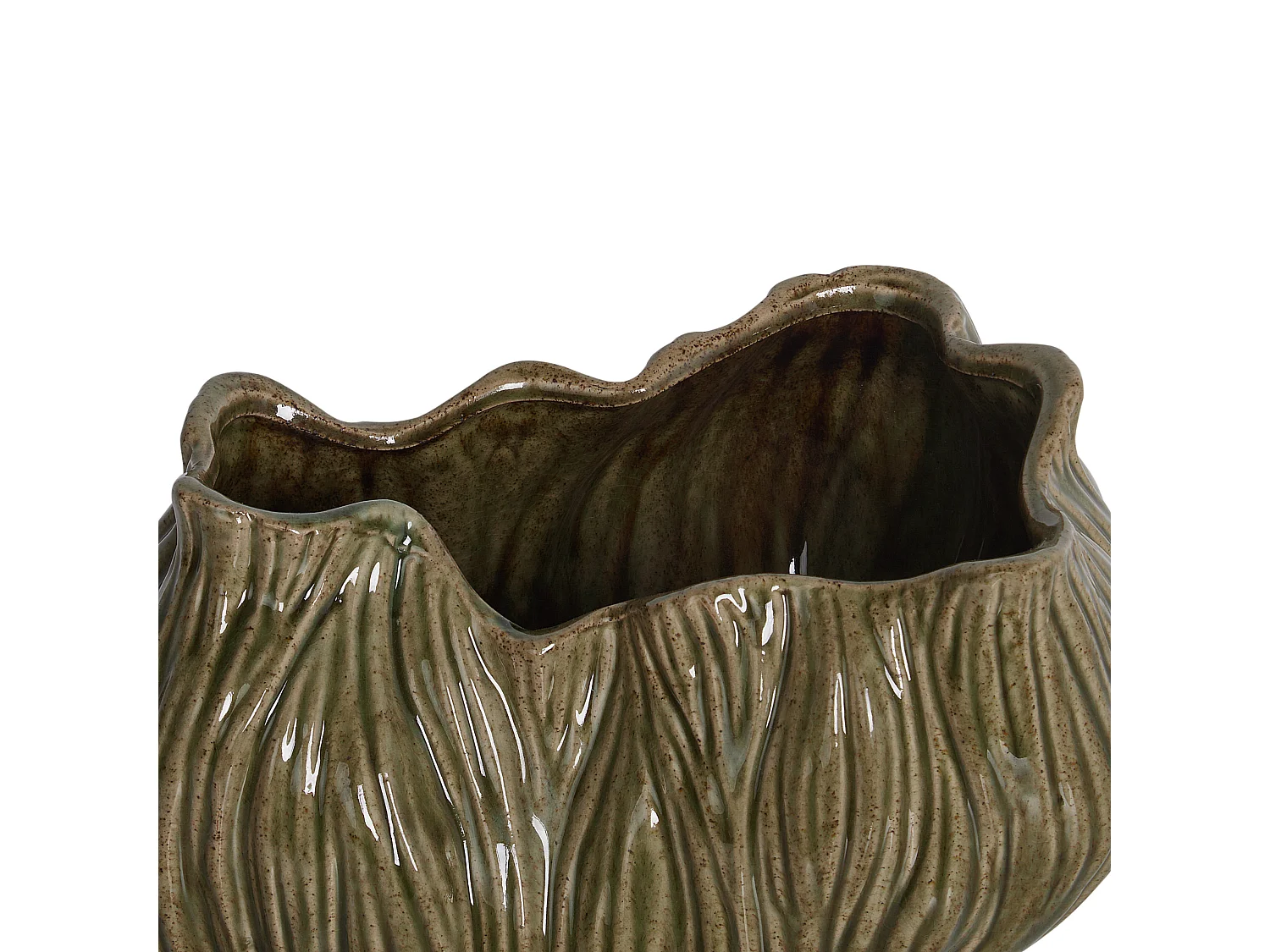 Vase à fleurs WATERLILIES Grès 20 cm Vert