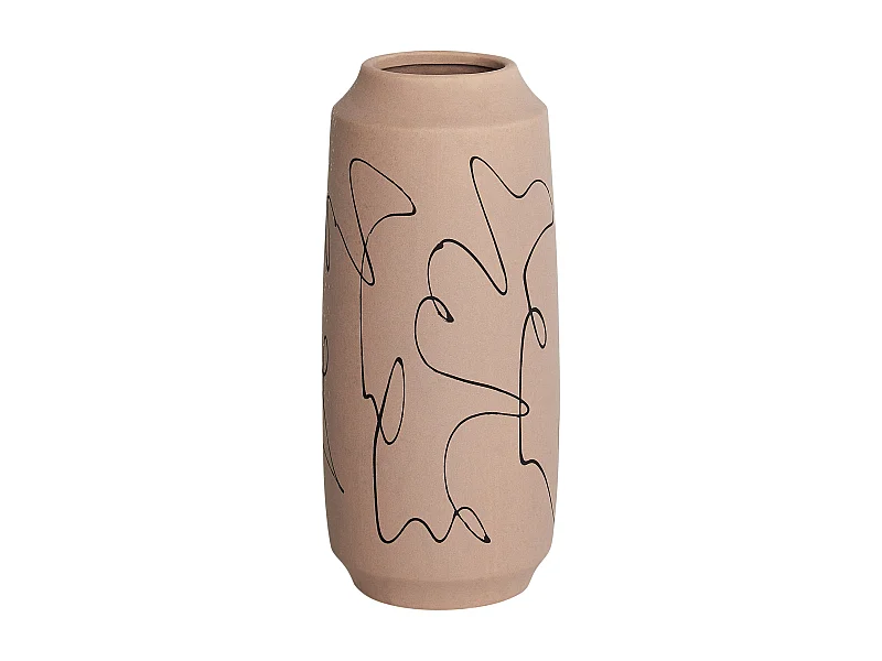 Vase à fleurs SUNFISH Grès 33 cm Beige sable