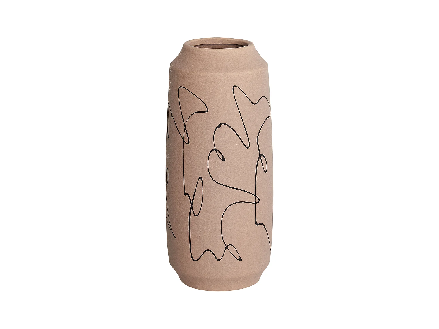 Vase à fleurs SUNFISH Grès 33 cm Beige sable