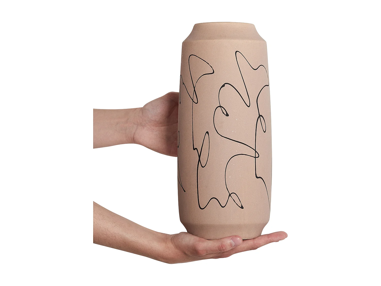 Blumenvase SUNFISH Steinzeug 33 cm Sandbeige