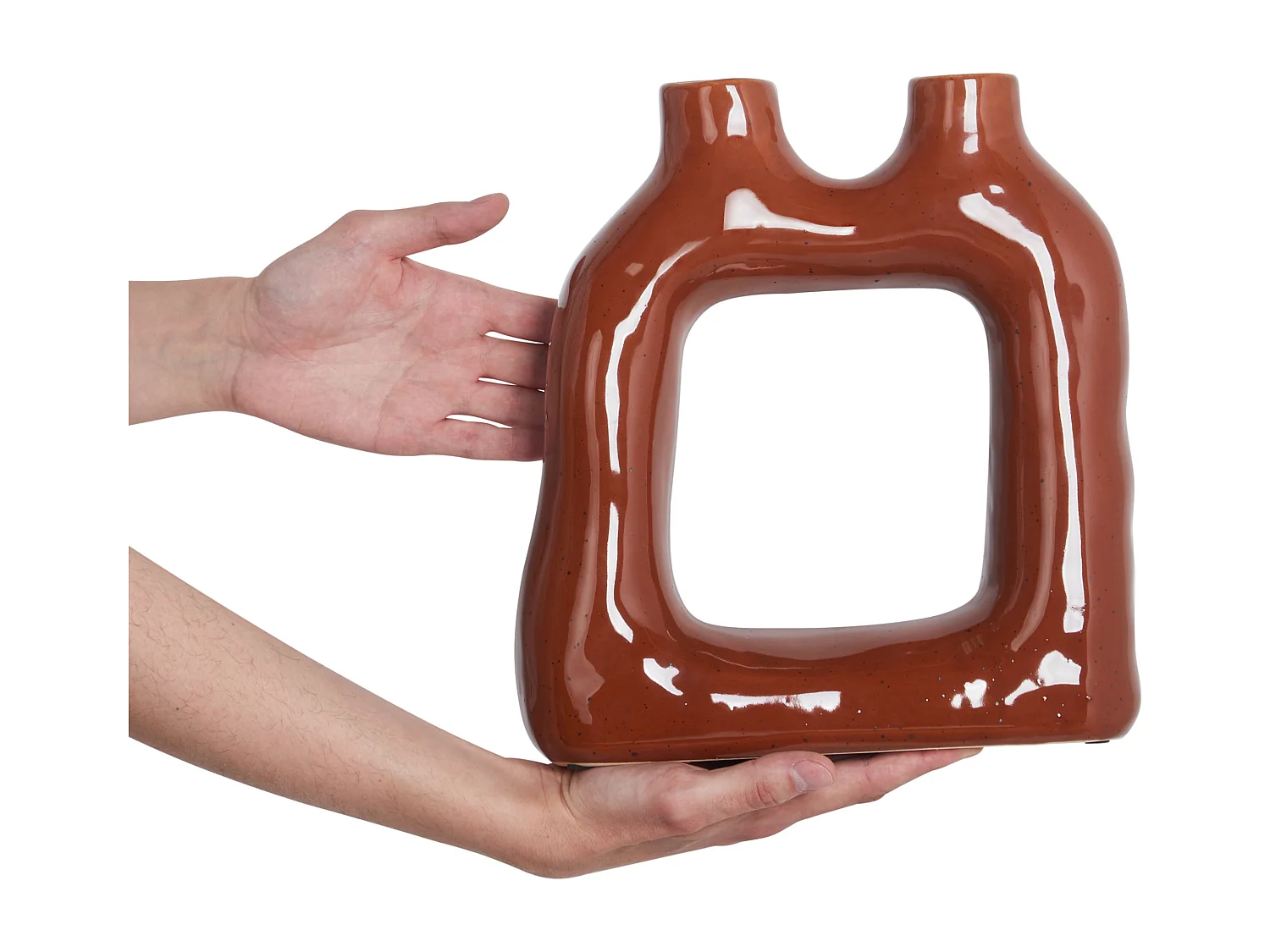 Jarro de flores MULLET Grés 28 cm Castanho