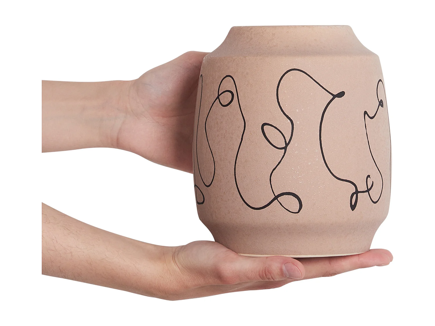 Blumenvase SKATE Steinzeug 20 cm Sandbeige