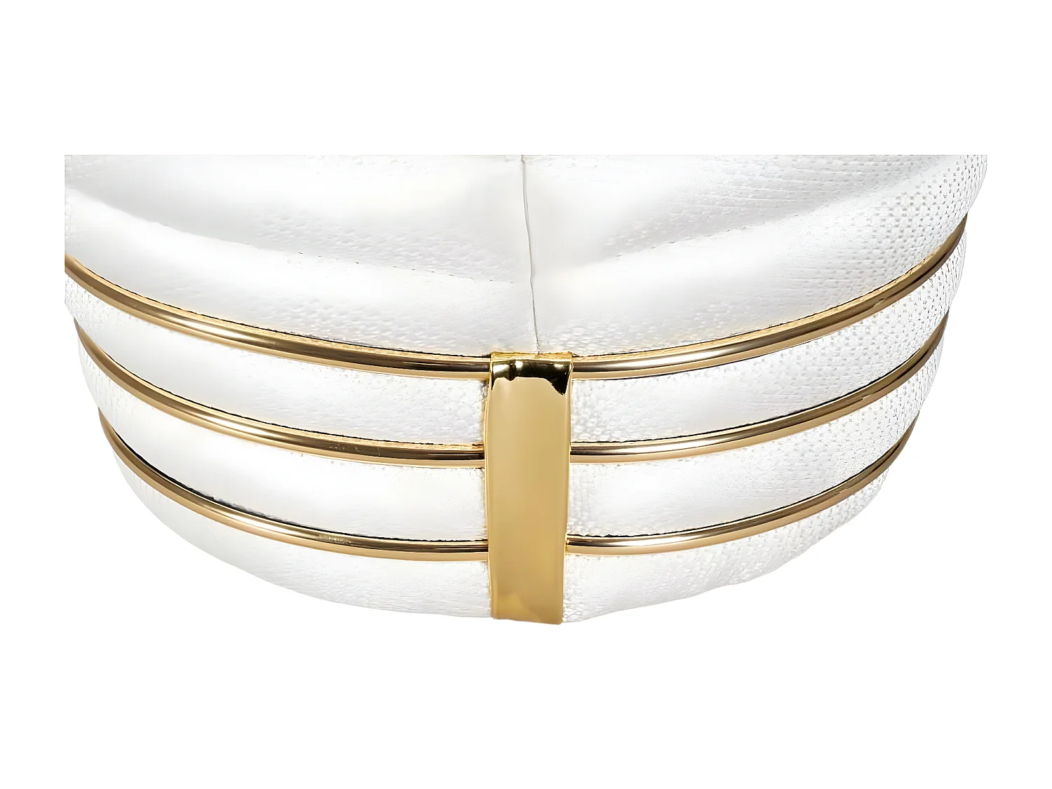 Tabouret en Tissu "Doric" 50cm Ivoire & Or