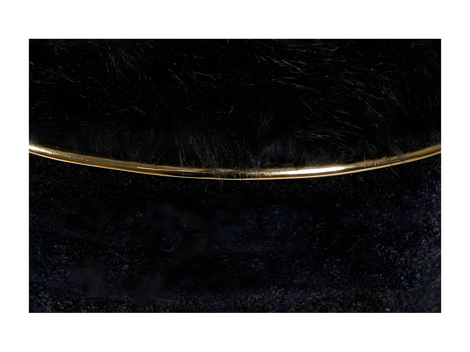 Tabouret Déco en Tissu "Doric" 50cm Noir & Or