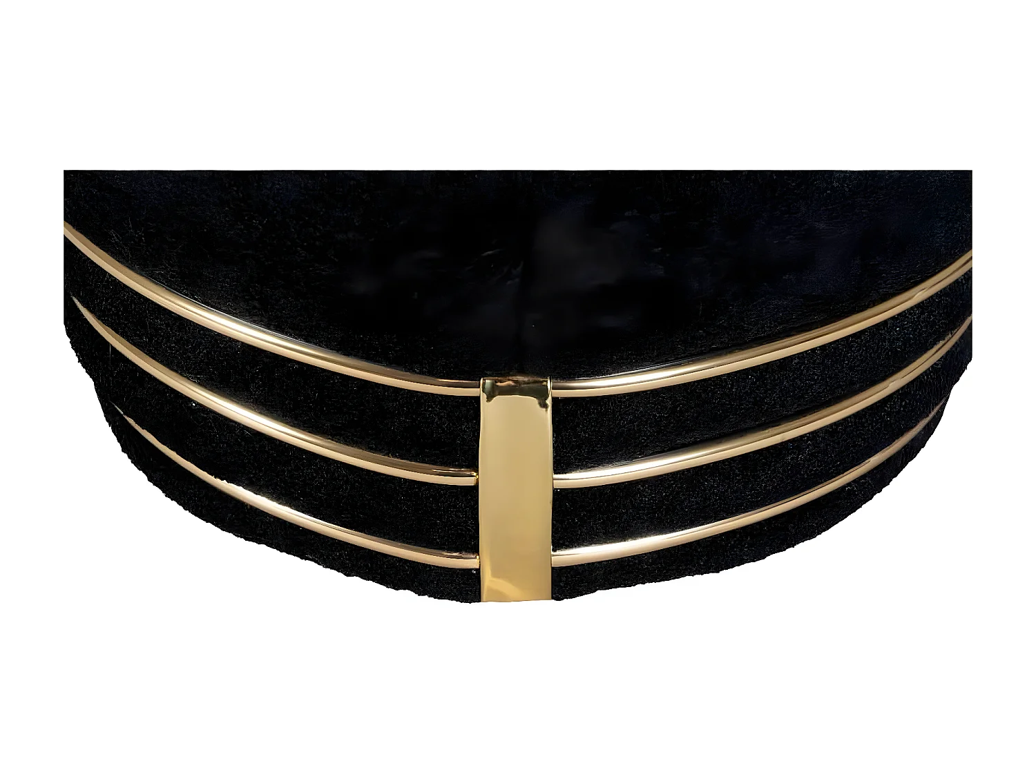 Tabouret Déco en Tissu "Doric" 50cm Noir & Or