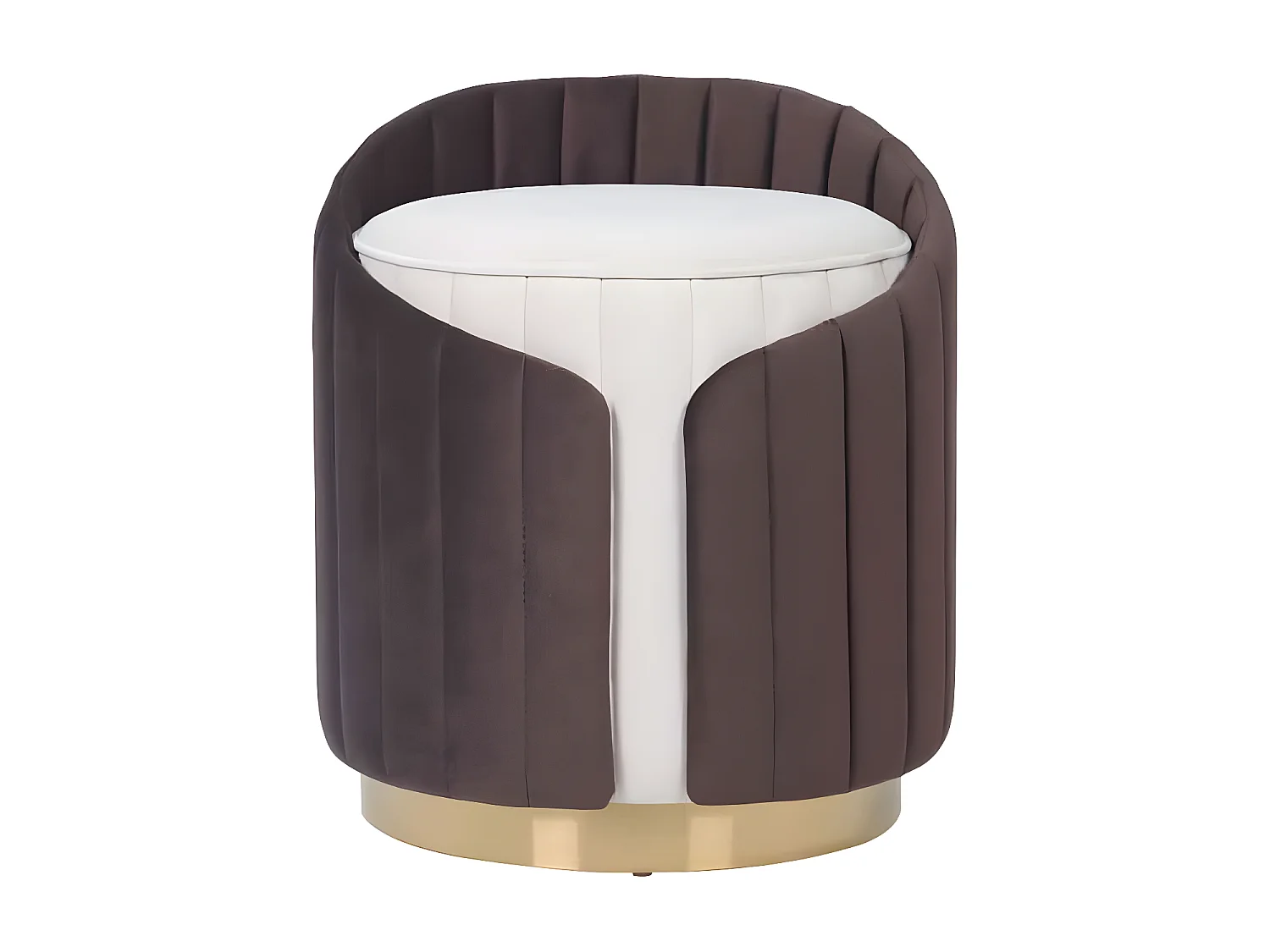 Tabouret Support Dorsal "Corvin" 45cm Ivoire & Marron