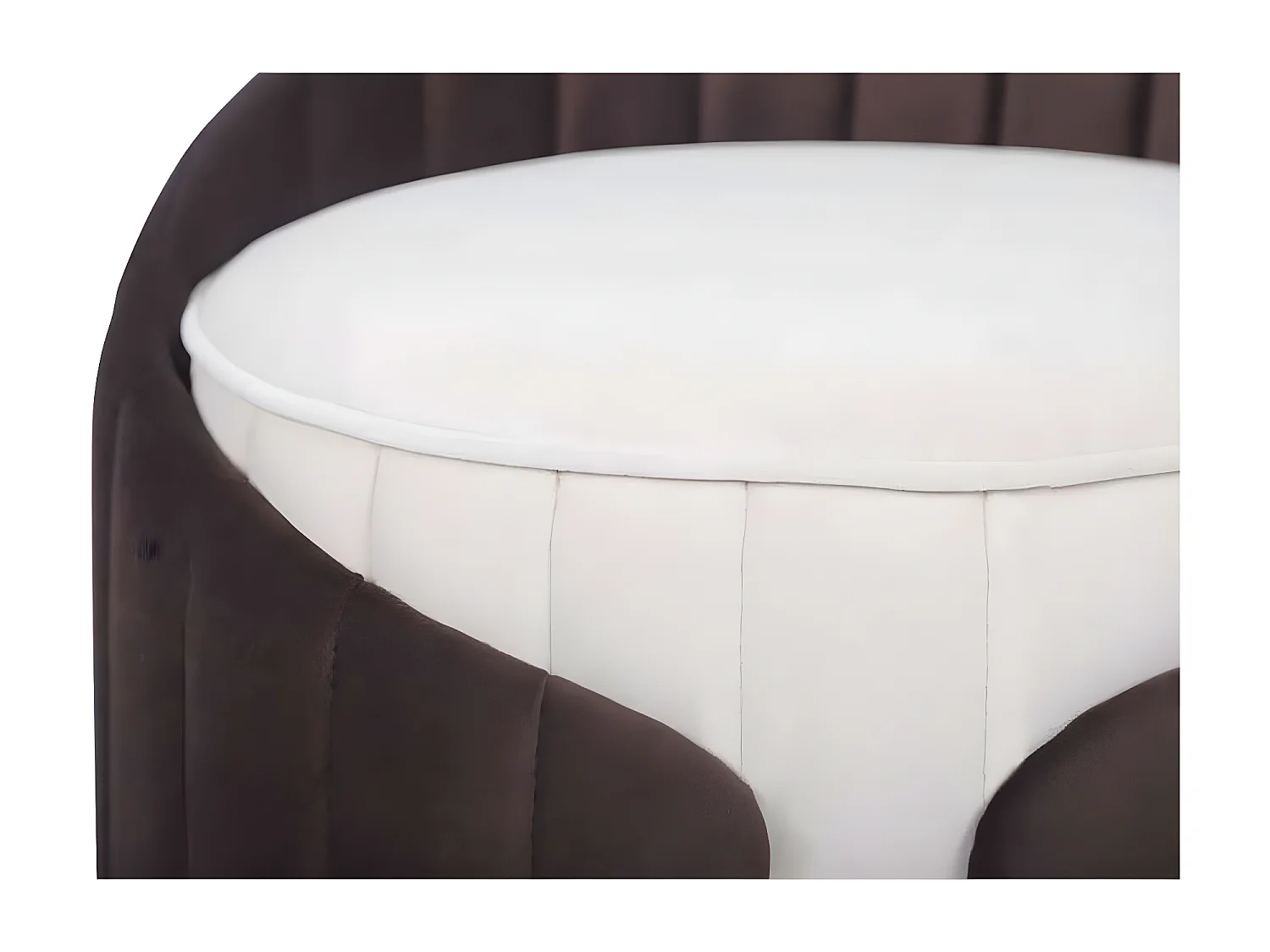 Tabouret Support Dorsal "Corvin" 45cm Ivoire & Marron