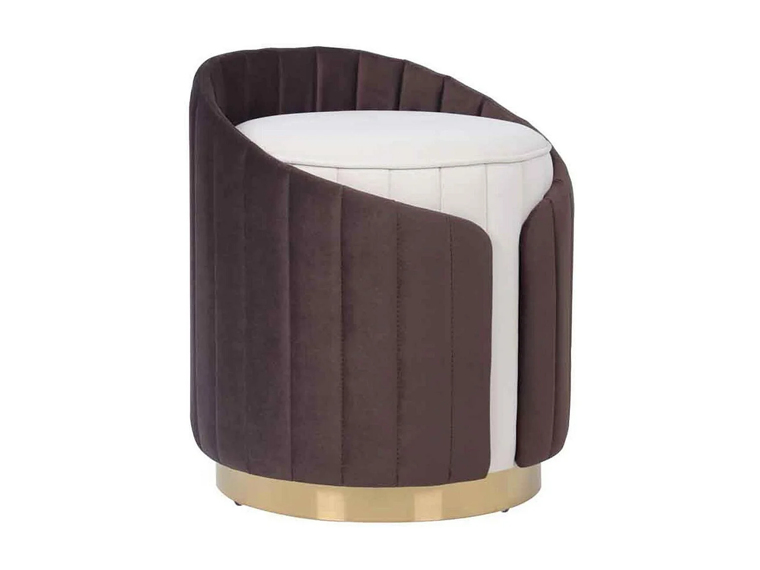 Tabouret Support Dorsal "Corvin" 45cm Ivoire & Marron