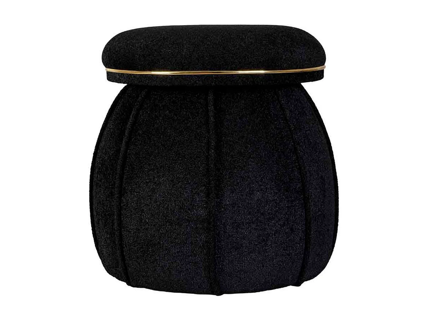 Tabouret Rond Déco "Corin" 55cm Noir & Or
