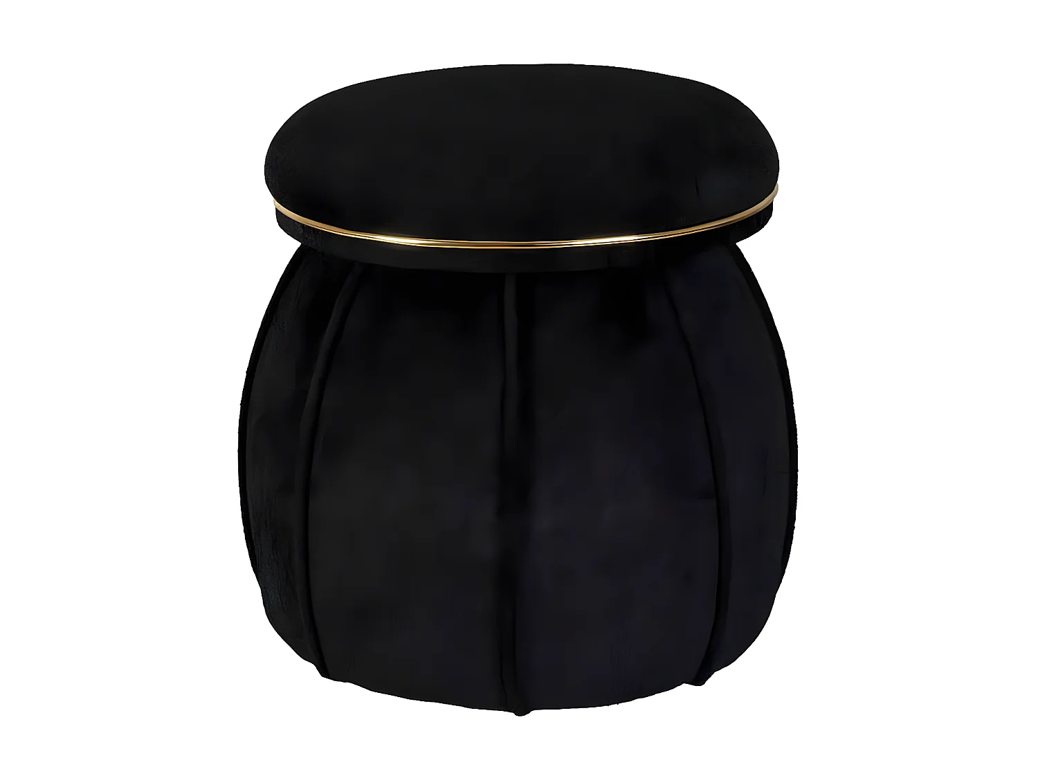 Tabouret Rond Déco "Corin" 55cm Noir & Or