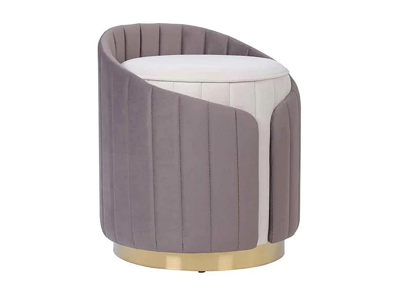 Tabouret Support Dorsal "Corvin" 45cm Ivoire & Taupe