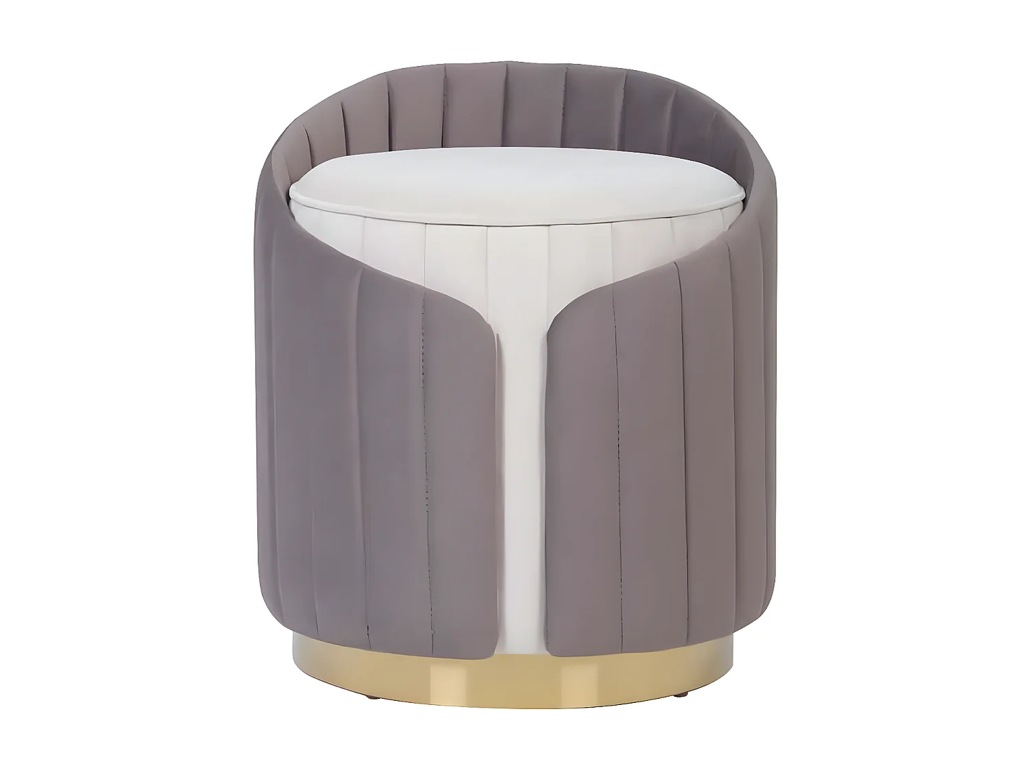 Tabouret Support Dorsal "Corvin" 45cm Ivoire & Taupe