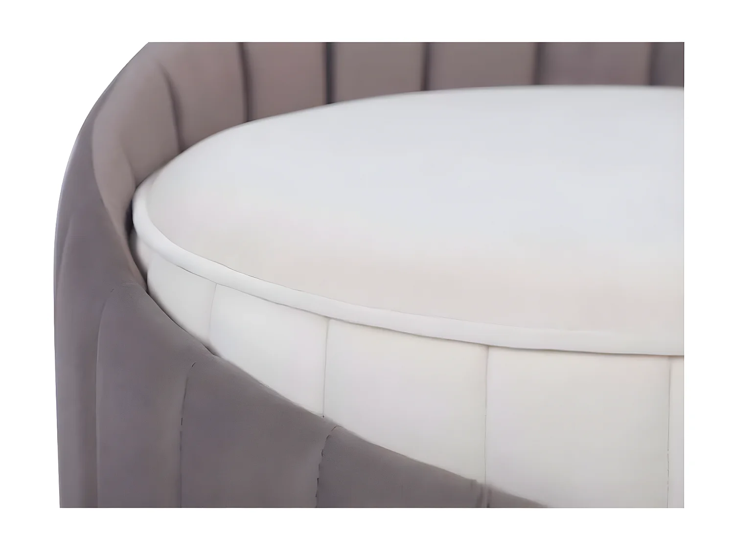 Tabouret Support Dorsal "Corvin" 45cm Ivoire & Taupe