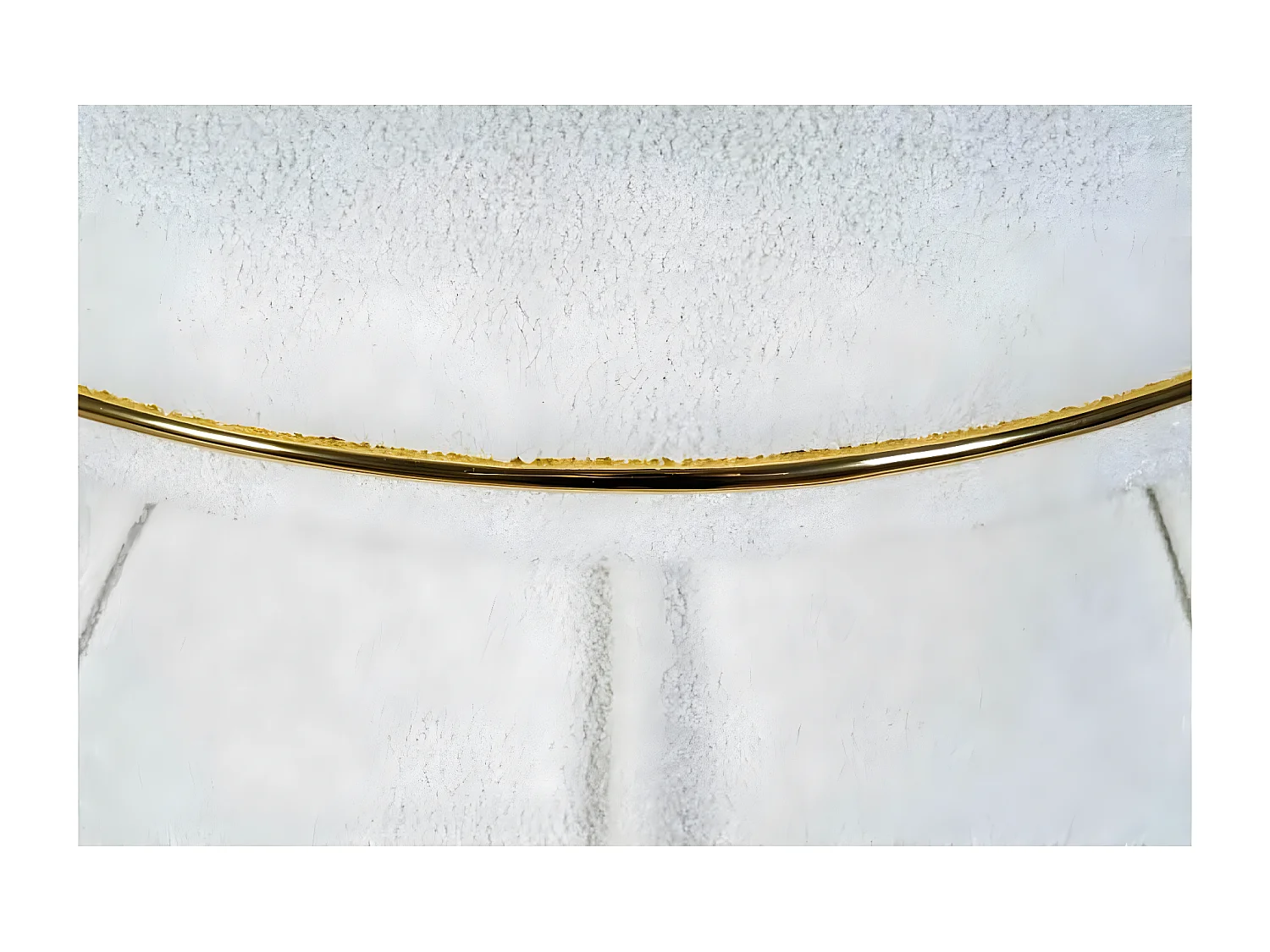 Tabouret Rond Déco "Corin" 55cm Blanc & Or