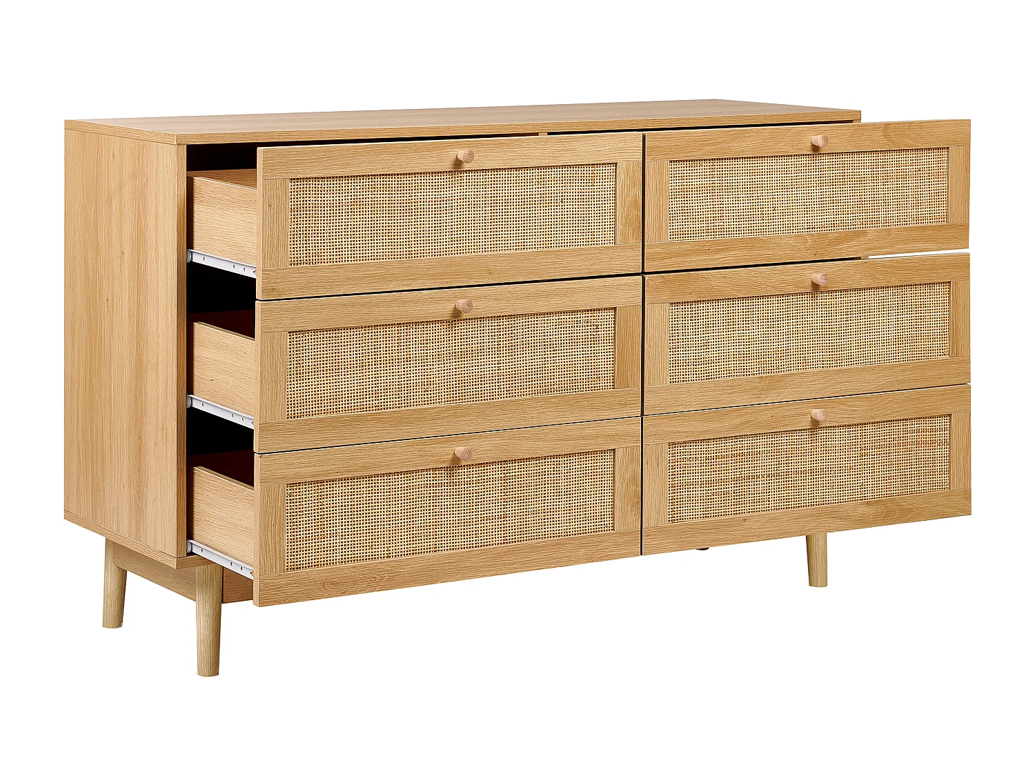 Commode à 6 tiroirs NIVO Marron clair