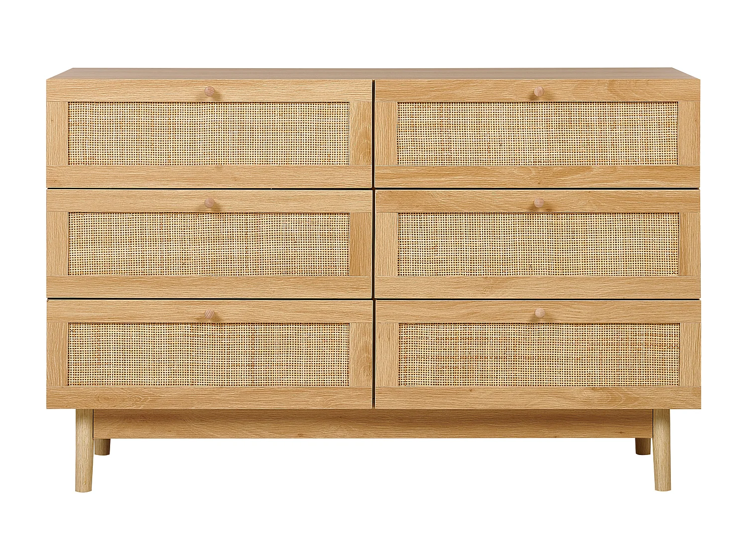 Commode à 6 tiroirs NIVO Marron clair