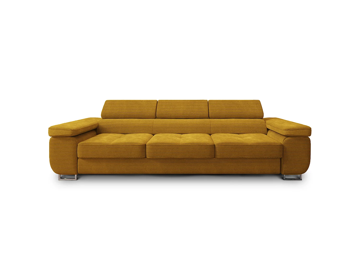 Slaapbank MOSINE Corduroy stof Donkergeel