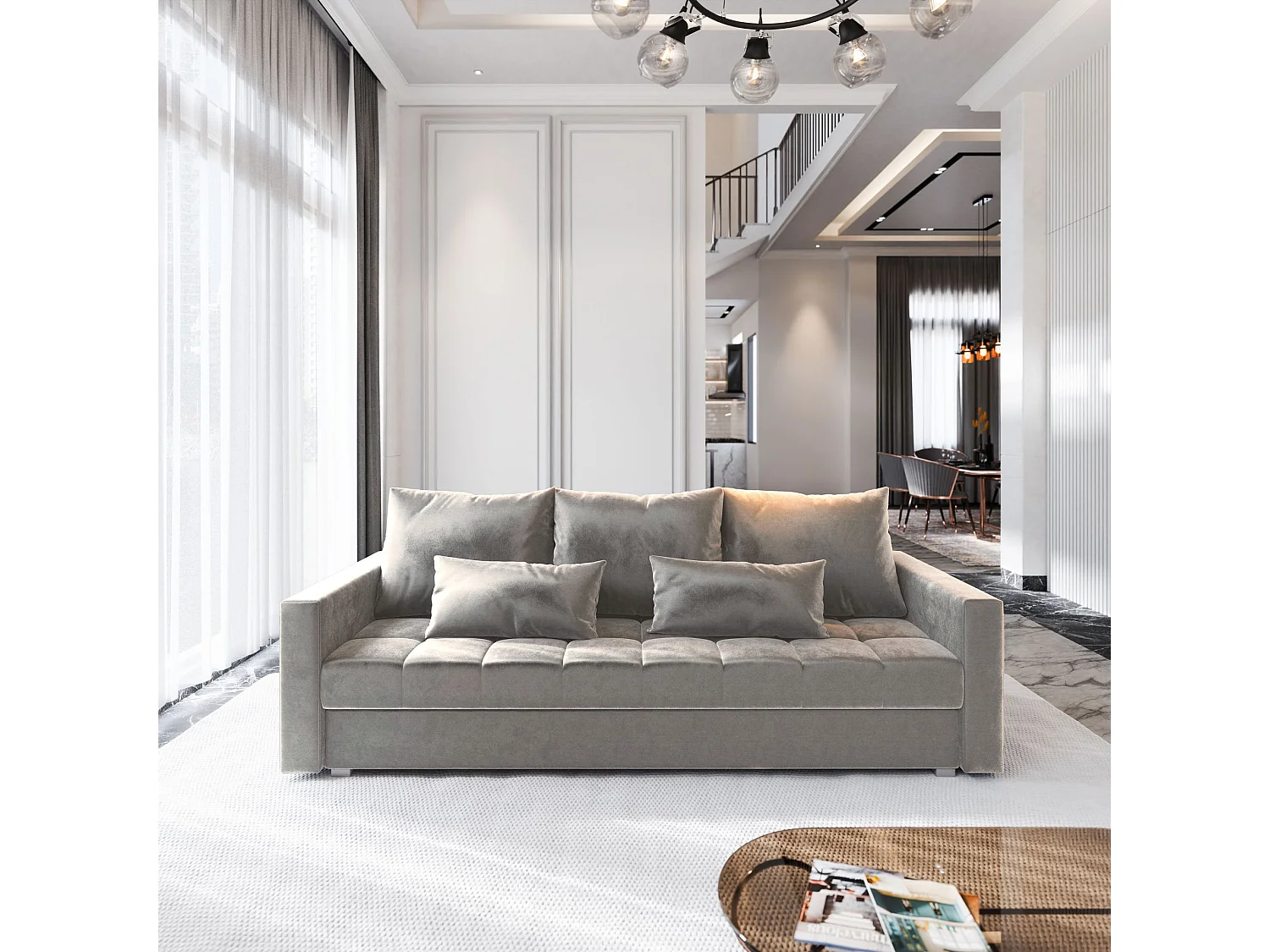 Slaapbank SIRO Pluche stof Beige
