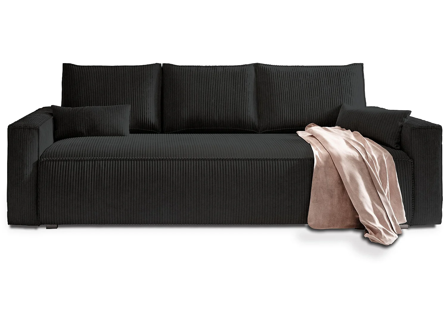 Slaapbank MENI Corduroy stof Zwart