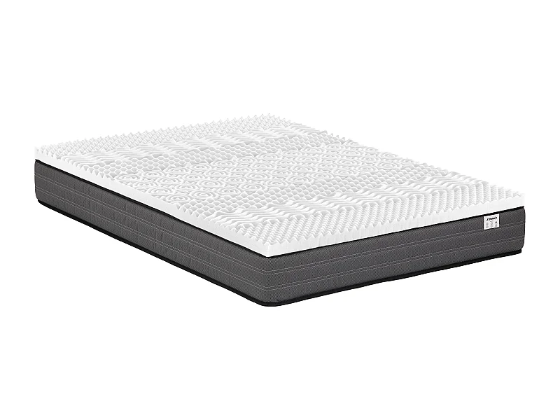 Ensemble 160 x 200 cm matelas ressorts ensachés ép.20cm + surmatelas mémoire de forme 7 zones ép.5cm - AMBRACIE de YSMÉE