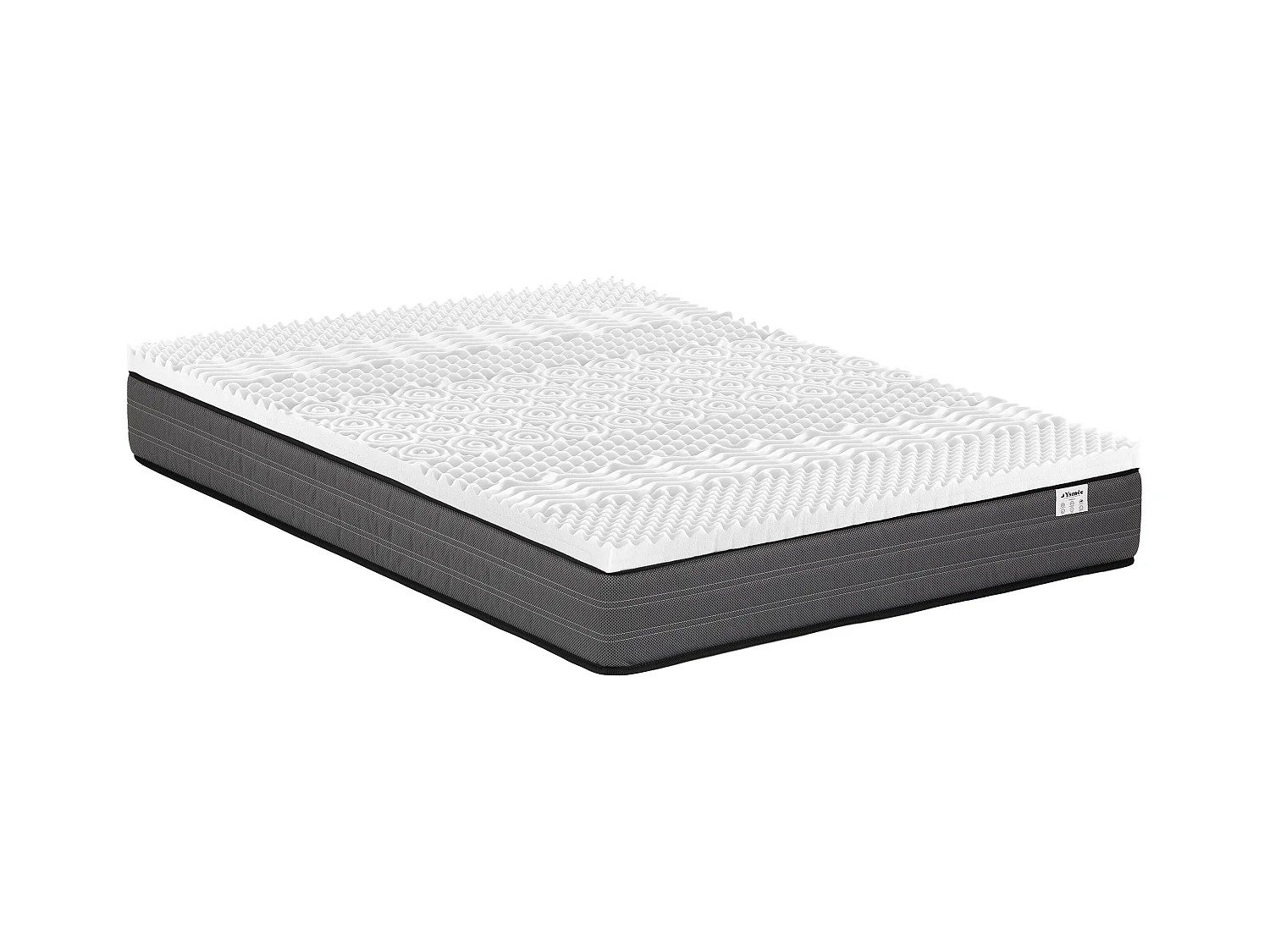 Ensemble 180 x 200 cm matelas ressorts ensachés ép.20cm + surmatelas mémoire de forme 7 zones ép.5cm - AMBRACIE de YSMÉE