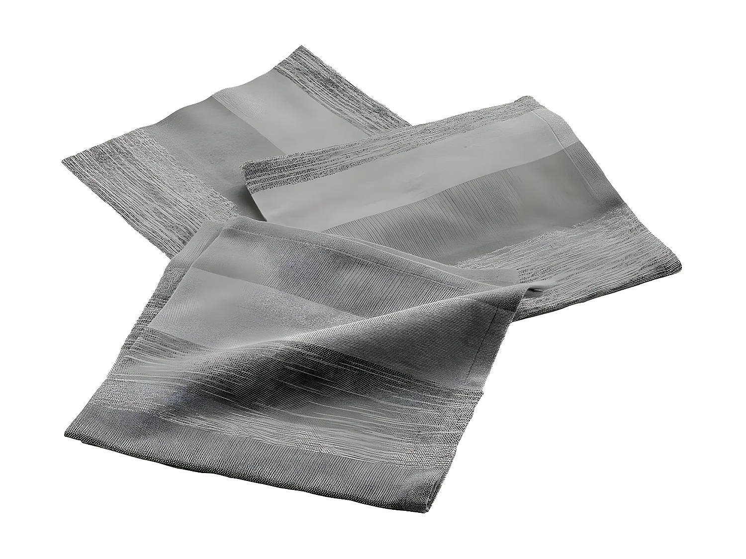 Lot de 3 Serviettes de Table "Eldora" 40x40cm Gris