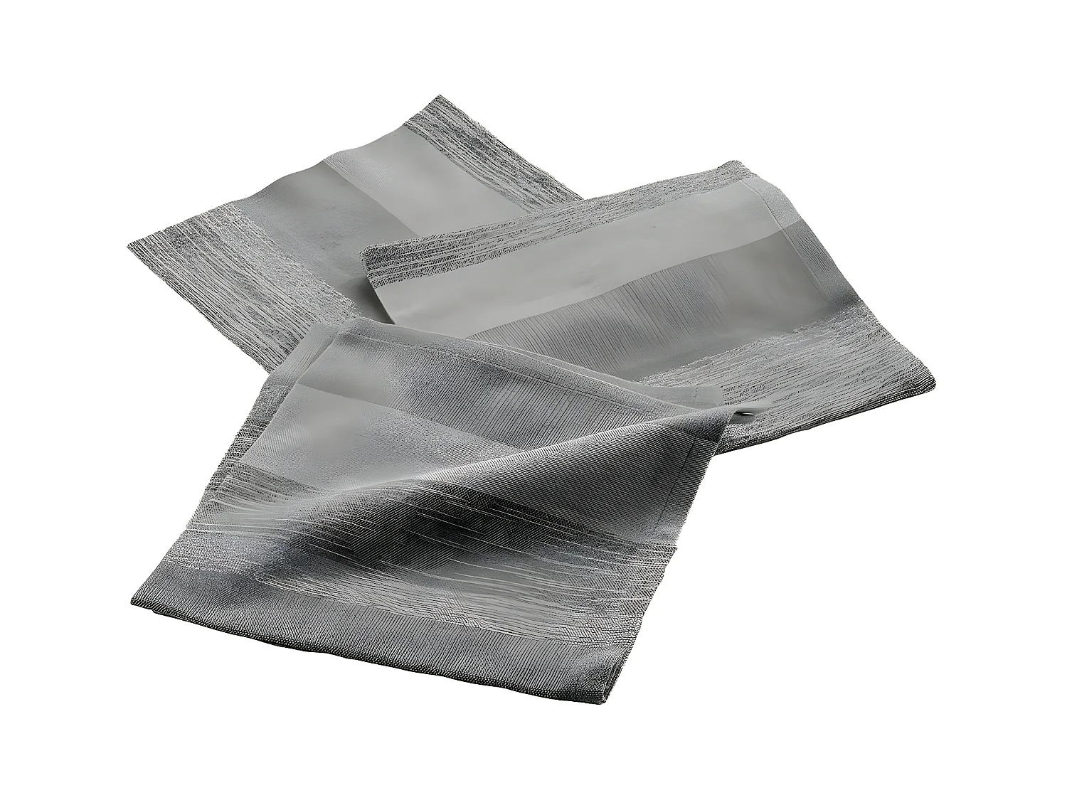 Lot de 3 Serviettes de Table "Eldora" 40x40cm Gris