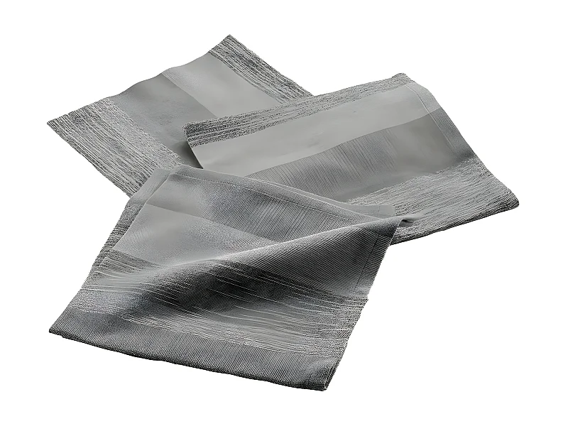 Lot de 3 Serviettes de Table "Eldora" 40x40cm Gris