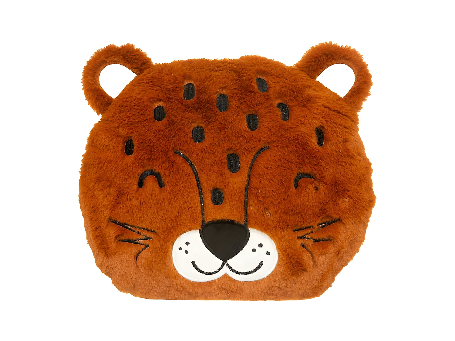 Coussin Enfant "Panthère Jungle" 30x30cm Marron