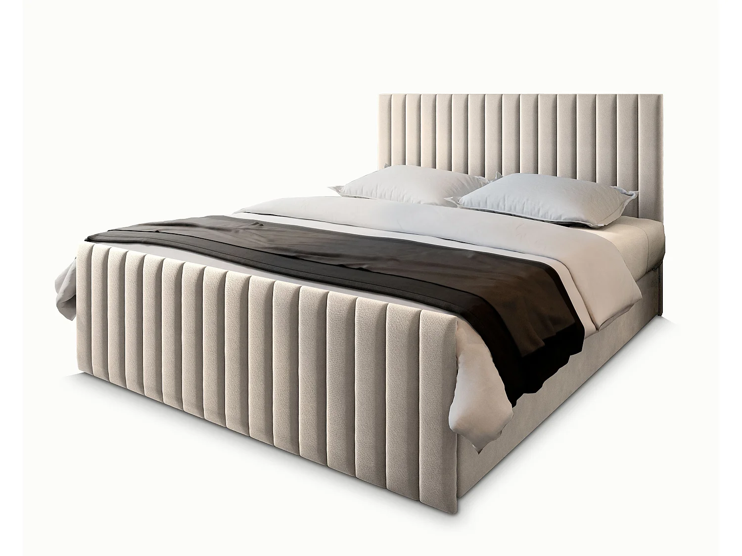 Boxspringbed ARION 180x200 cm Set met hoofdbord, bedbodem en matras, Beige