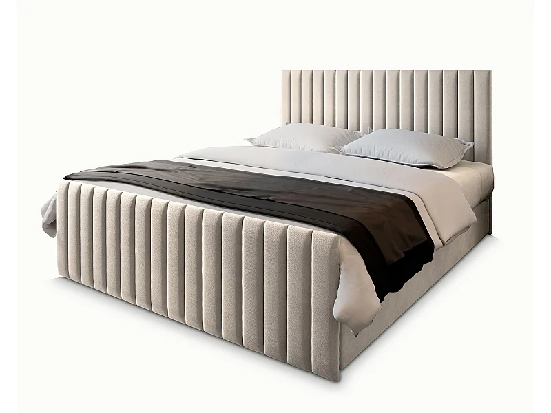 Boxspringbed ARION 180x200 cm Set met hoofdbord, bedbodem en matras, Beige