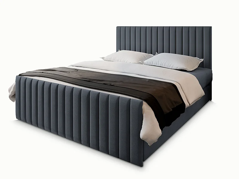 Boxspringbed ARION 180x200 cm Set met hoofdbord, bedbodem en matras, Grijs